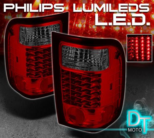 93-00 ford ranger philips-led perform red smoked tail lights lamps left+right