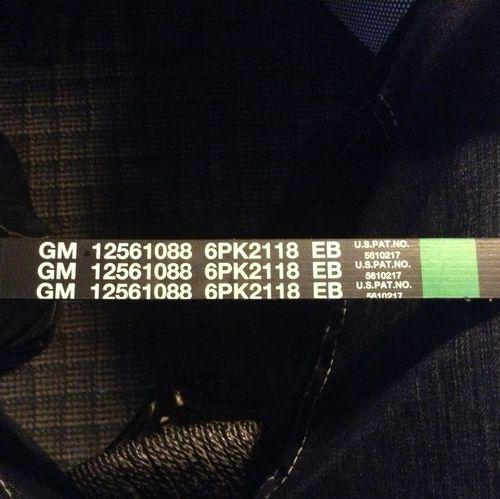 Gm 12561088 6pk2118 eb belt