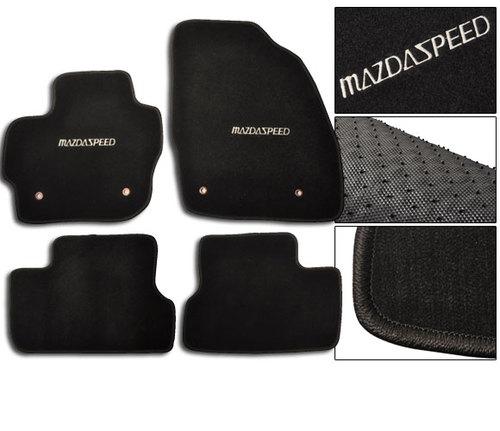 2010-2012 mazda 3 heavy nylon black carpet floor mats mat + mazdaspeed logo 4pcs