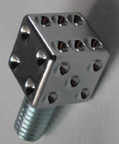 Real dice "solid chrome" custom thumb screw seat bolt for 1996 - 2013 harley