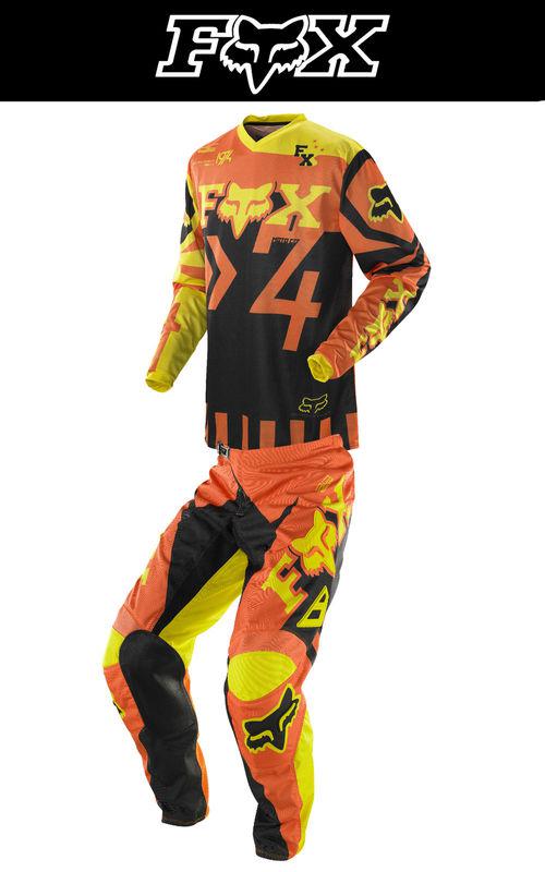 Fox racing youth hc jersey & 180 pant anthem orange black combo kit dirtbike mx