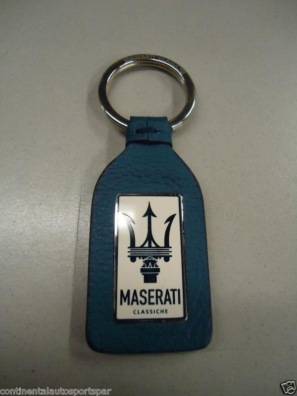 Official maserati classiche blue leather keychain   920003344