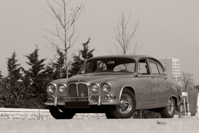 Jaguar 420 hd poster classic luxury sedan b&w print multiple sizes available