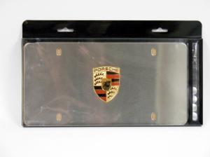 Porsche crest marquee vanity plate - satin finish! oem!