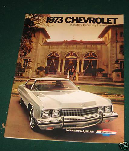 1973 chevrolet original sales brochure; caprice; impala; bel air; 20 pgs