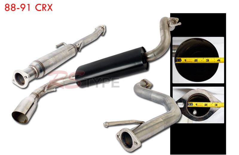 1988-1991 honda civic crx n1 black catback exhaust system cat back muffler 