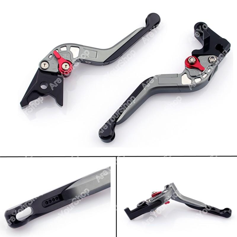 Folding extendable brake clutch levers for bmw s1000 rr 2010-2013 gray