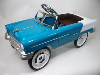 Ghh pedal car classic convertible steel aqua enamel 38" length 17" width ea