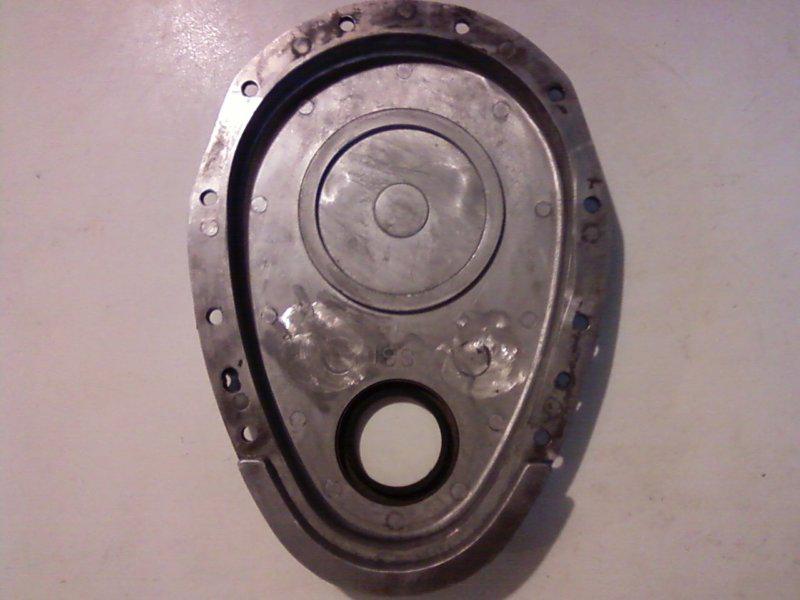 Polished aluminum timing cover chevy small block, used condition, some scratches