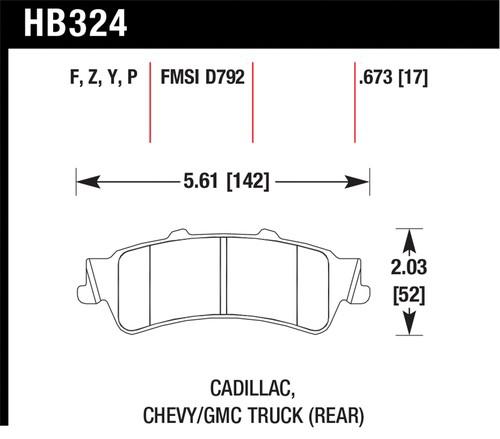 Hawk performance hb324y.673 disc brake pad