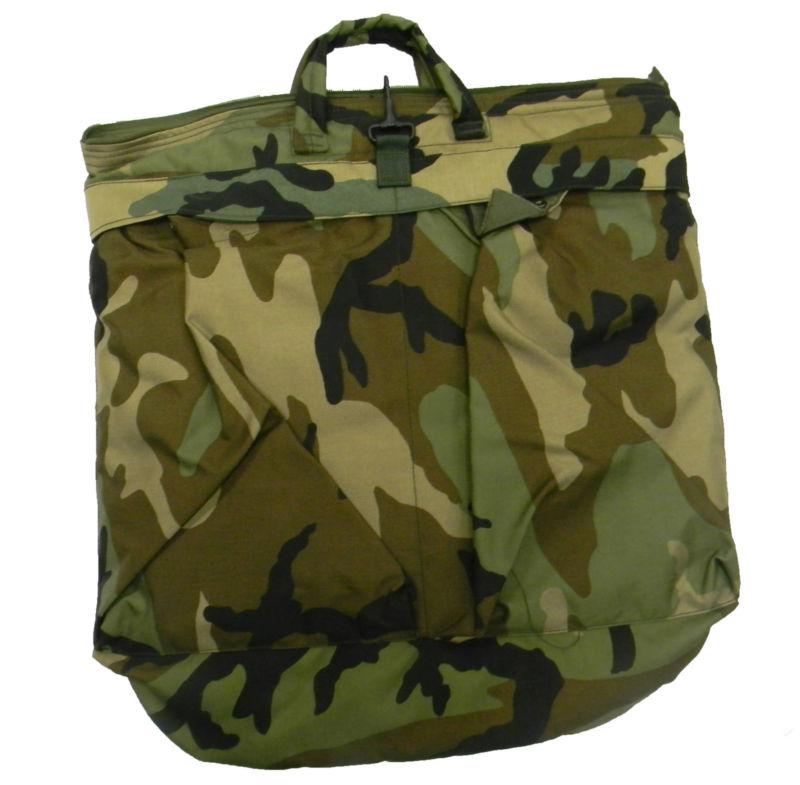 Gi style flyer usaf army military helmet bag woodland camouflage new