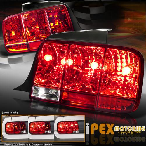 (facelift 2010+ sequential style) 05-09 ford mustang rear signal tail lights red