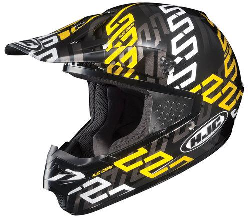 New hjc cs-mx motocross link adult helmet, black/yellow/silver, 2xl/xxl