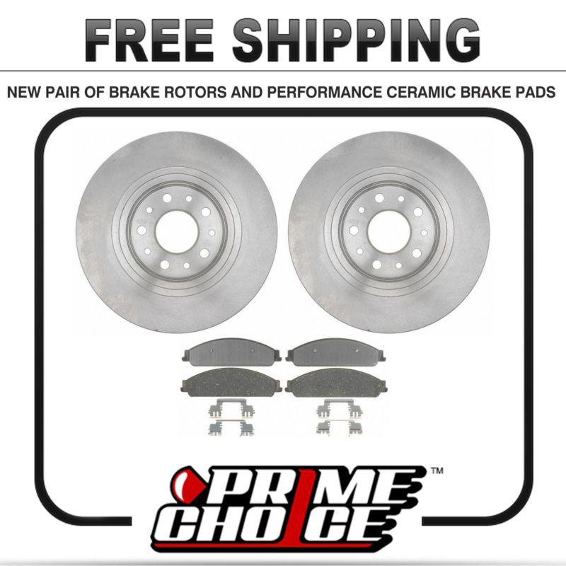 Premium kit disc rotors pair + performance ceramic brake pads set