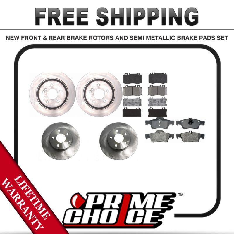 Front + rear kit (4) brake rotors & (8) brake pads with lifetime warranty