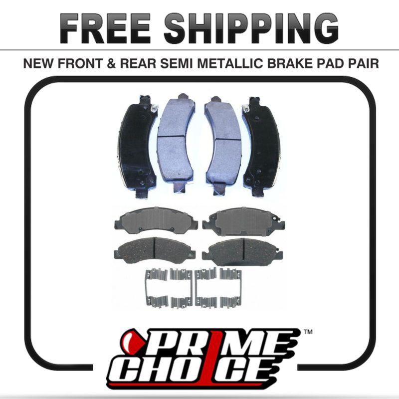 Premium front & rear metallic disc brake pads 2 full complete sets 4 pair 8 pads