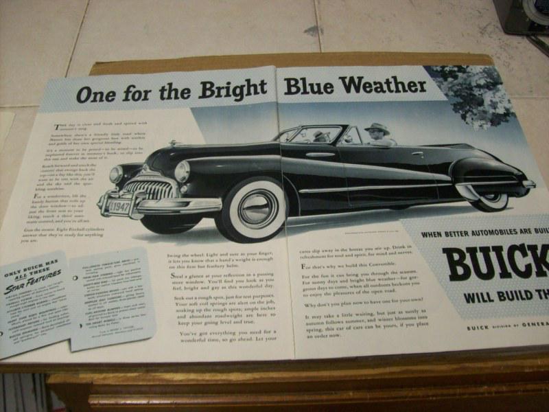 1947 buick convertible  advertisement, vintage ad