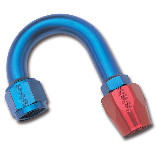 Russell 610260 full flow hose end -6 an 180 degree red/blue