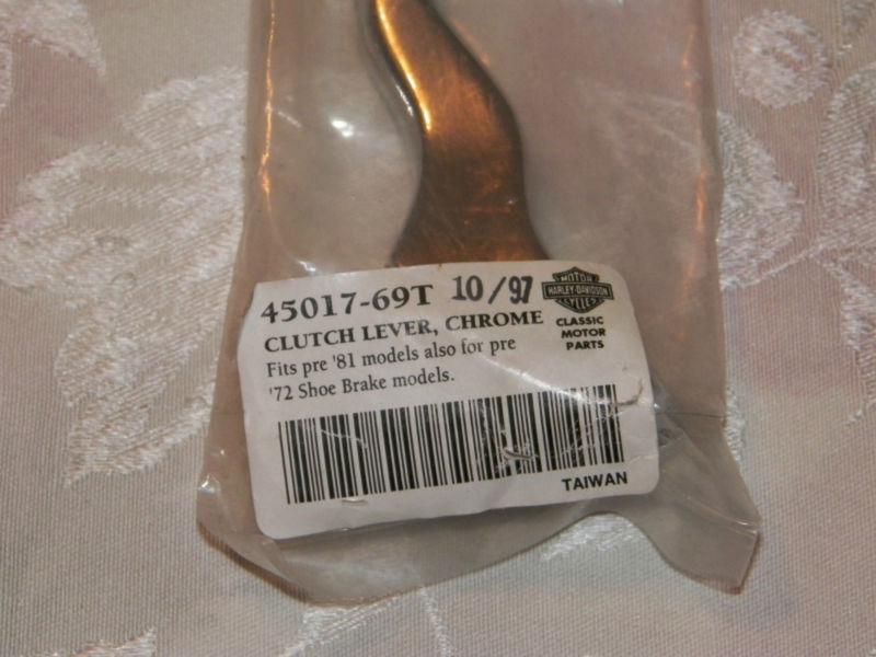 Harley chrome clutch lever ~ fit's pre '81 models & '72 shoe brake model's ~ new