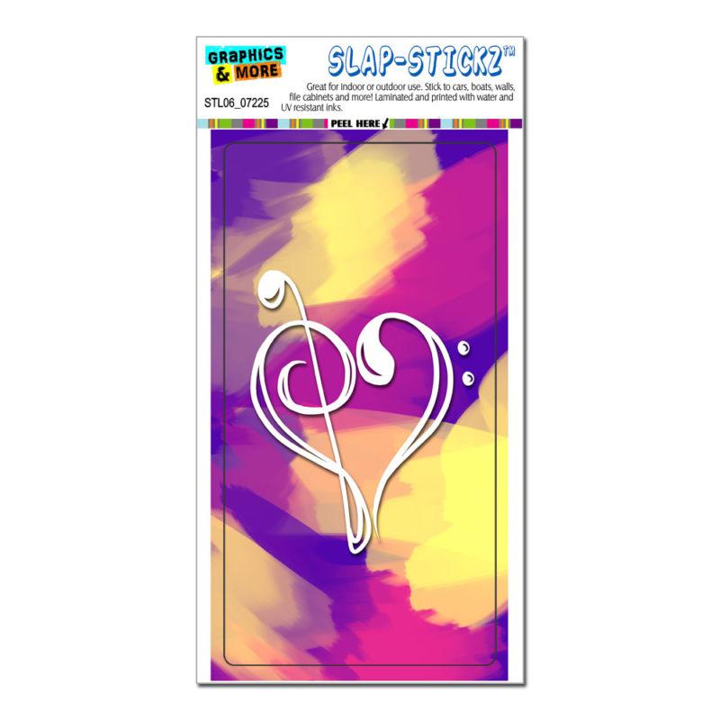 Music heart - love treble bass clef notes staff - slap-stickz™ bumper sticker