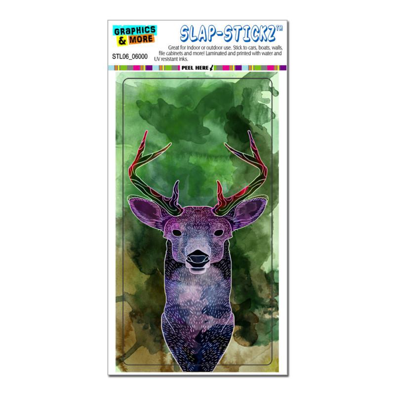 Deer watercolor green - slap-stickz™ automotive car window locker bumper sticker