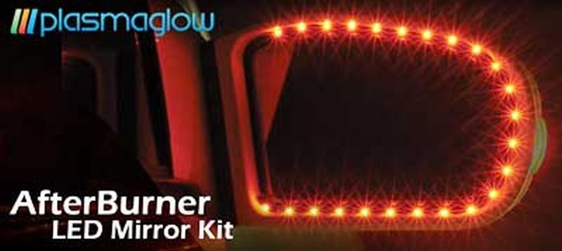 Green afterburner led mirror accent kit fits all mirrors 2 per pack plasmaglow