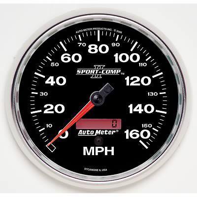 Autometer sport-comp ii analog speedometer 0-160 mph 3 3/8" dia electrical 3688