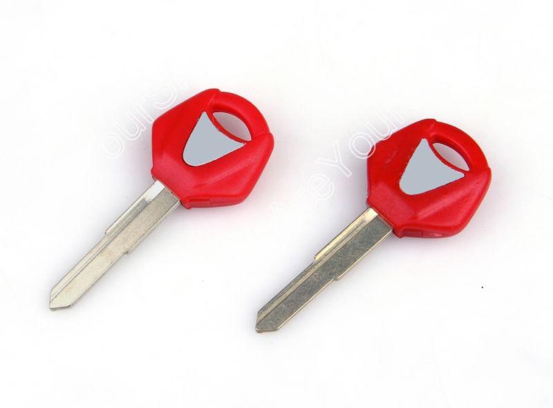 2pcs blade blank key motorcycle yamaha yzf r1 r6 fz1 fz4 fz6 fz8 xj6 xjr red