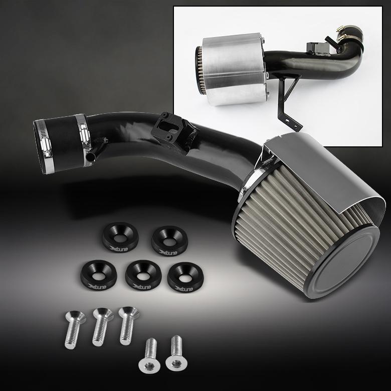 07-12 altima 6063 aluminum black air intake cooler induction+5 pcs fender washer