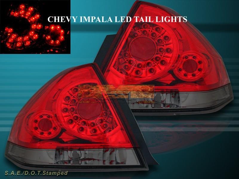 2006-2011 chevy impala led red smoke tail lights left right rear lamps assembly