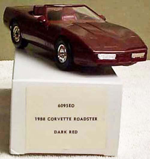 Gm 1988 corvette dark red roadster promotional model new in the box