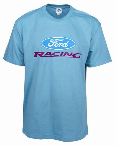 Acme t-shirt short sleeve cotton light blue ford racing logo men's medium ea
