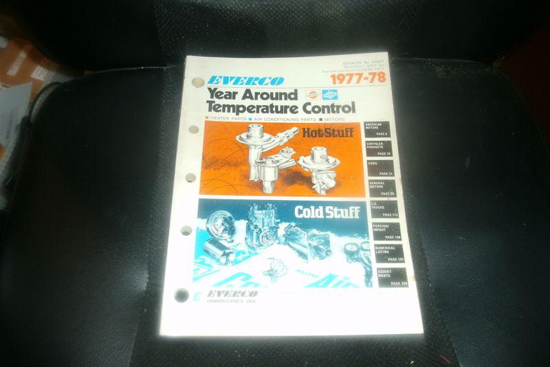 1977 1978 everco heater air conditioning parts master parts catalokg w applicati