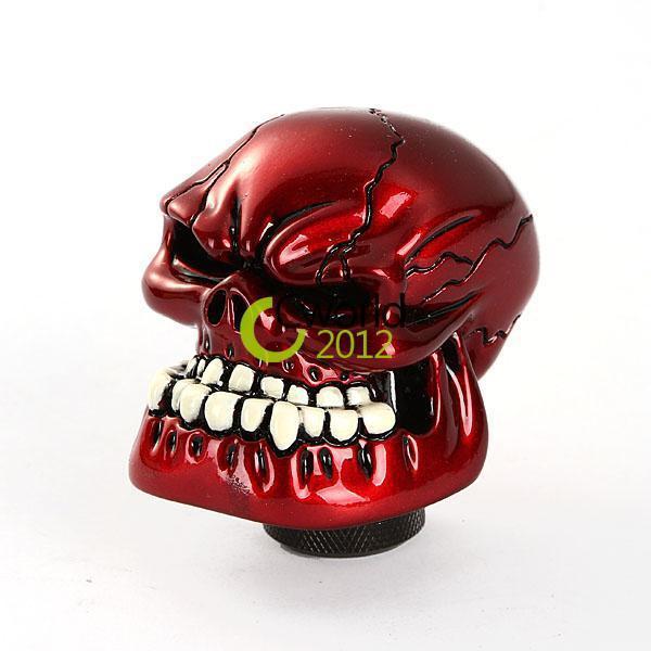 Universal shiny red custom human skull stick shift gear shifter knob car truck