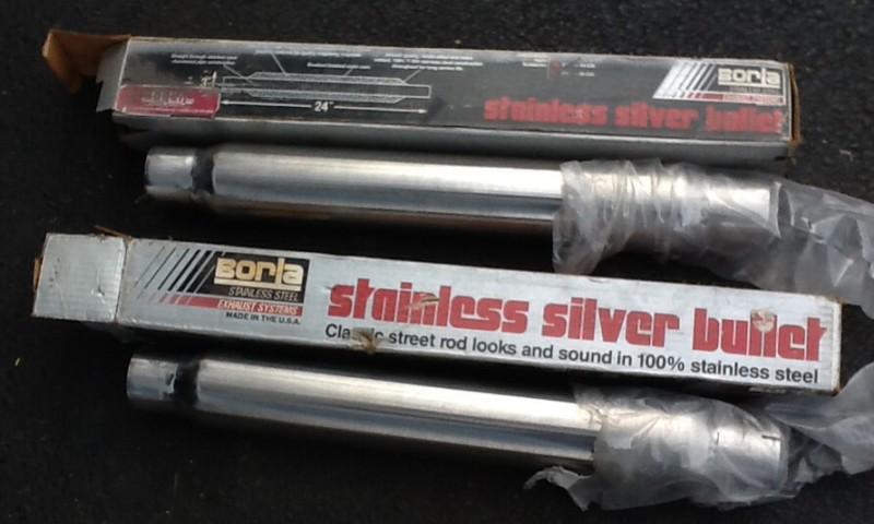 Pair of borla stainless steel mufflers brand new 3" inlet 2 1/4" outlet