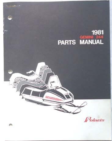 1981 polaris gemini 244 snowmobile  parts catalog book original