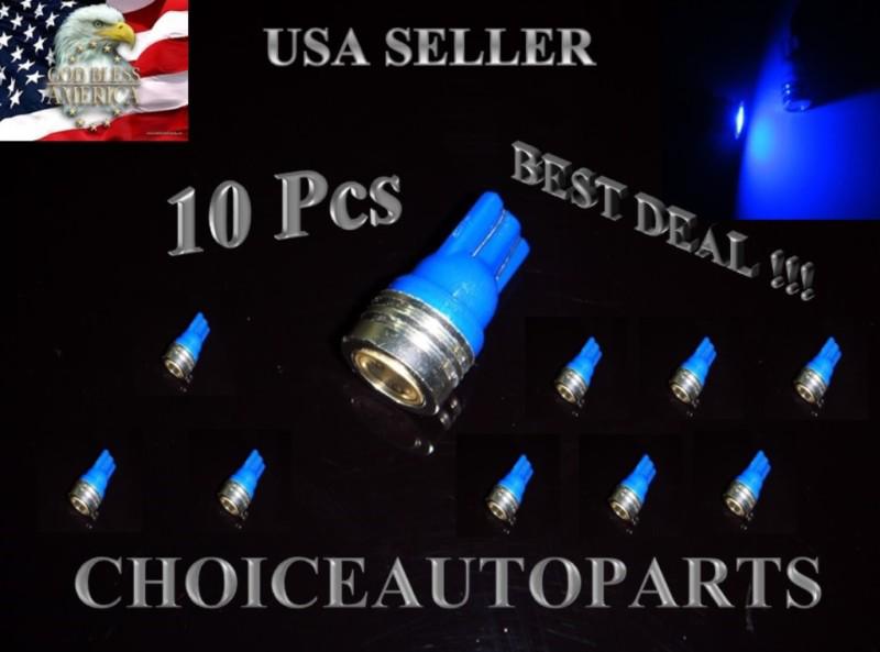 10x t10 1w high power 168 194 2825 w5w led blue car led light bulbs 