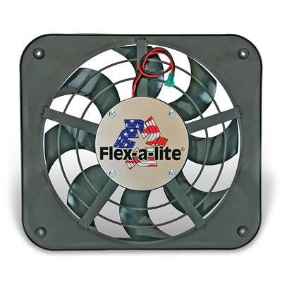 Flex-a-lite low-profile s-blade electric fan 1,250 cfm puller 12" dia single 111