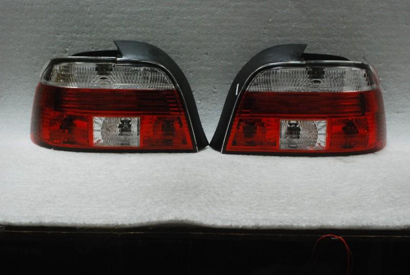 97-00 bmw e39 5-series red clear tail lights lamps 525 528i 530 540i m5