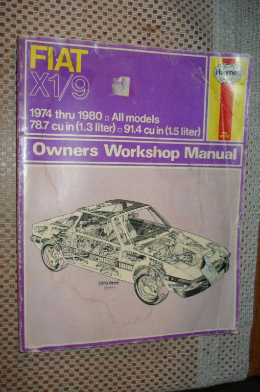 1974-1980 fiat x1/9 service manual shop book repair haynes 79 78 77 76 75 