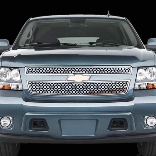 Chevy suburban 07-13 except hybrid diamond mesh polished stainless grill insert