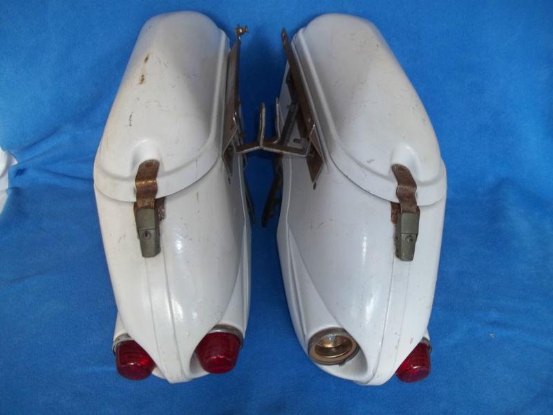 Buco vintage hard saddle bags w/brackets ~ norton triumph harley bsa bmw