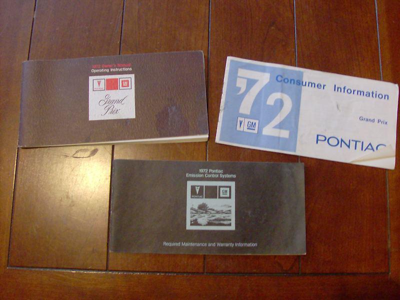 1972 pontiac grand prix owner's manual set / original guide book set!