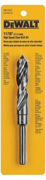 Dewalt tools dew dw1623 - drill bit, black oxide - split point; wood, metal o...