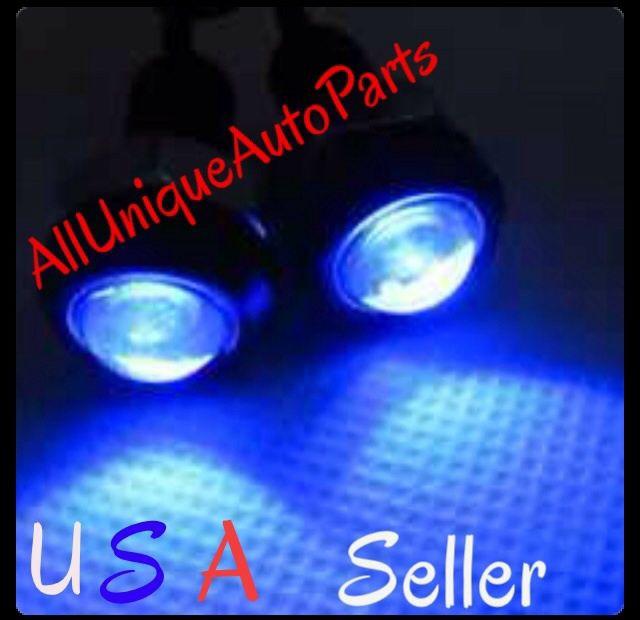 2 blue 3w led eagle eyes drl kit foglight reverse 4x4 suv motorcycle atv truck