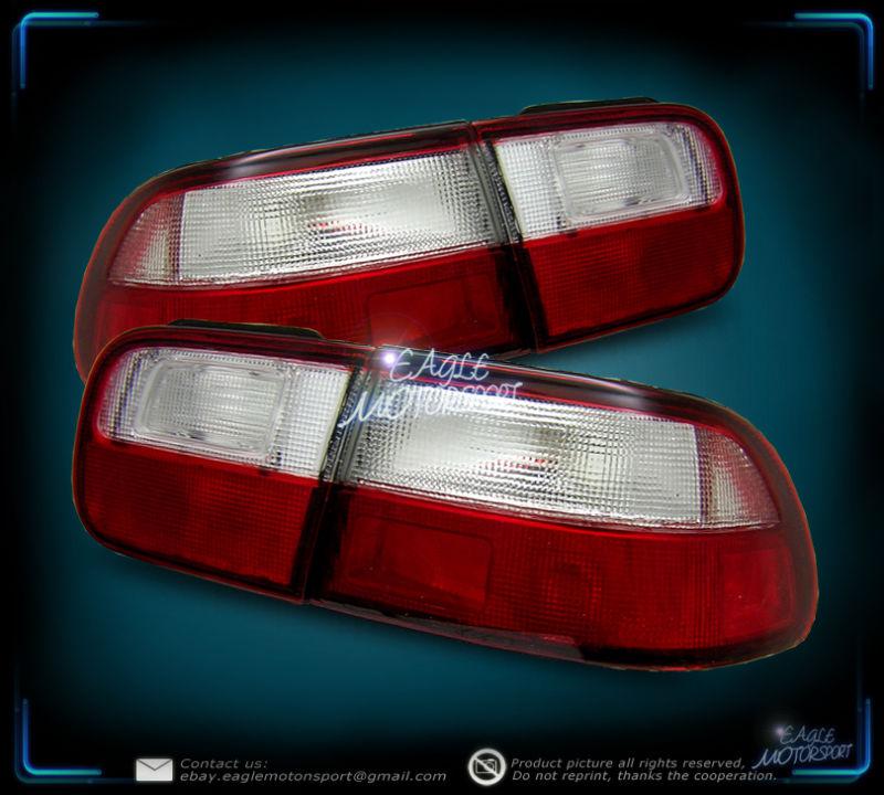 92-95 civic eg 2dr/4dr 2dr/4dr jdm red tail lights rear brake lamp new+led strip