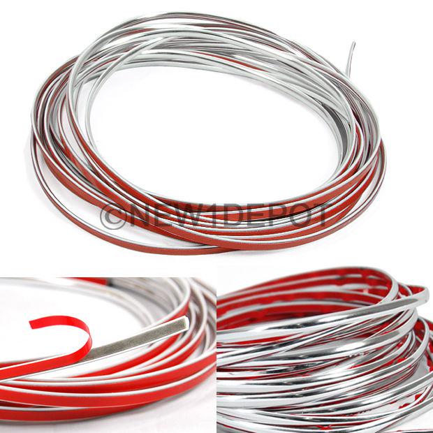 5m*3mm silver decoration moulding trim strip for handle cover taillight switch