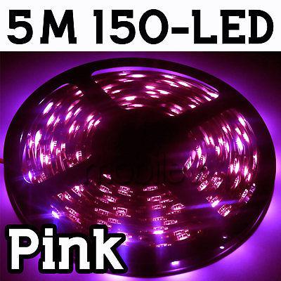 5m pink flexible car 150 led 5050 strip neon light m1