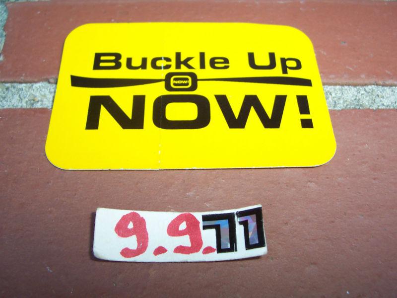 Brand new vintage automotive *(buckle up now)* sticker/decal yellow black