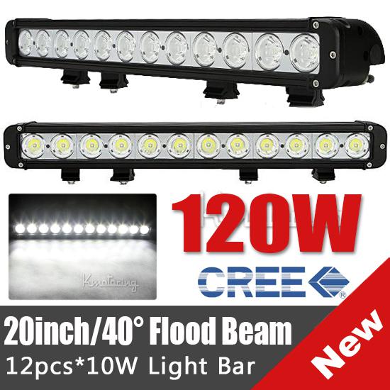 20" 120w spot/flood beam cree leds 10320lm work light single row offroad pickup